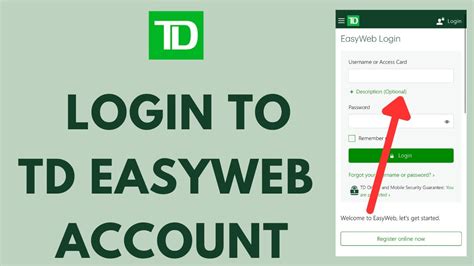 td easy bank sign in.